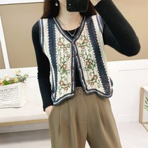 손뜨개 코바늘 여름 니트 뷔스티에 여성 조끼