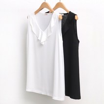 빅사이즈사랑해요 5500L104 훌 민소매 블라우스 BG