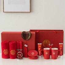 혼수용품 결혼 양치컵 도자기 칫솔컵 레드 선물세트 신혼 혼수품 완전무결 세면도구 케이스 한쌍 1977020398, 심볼미키 12 넘버링 컵 15 -예