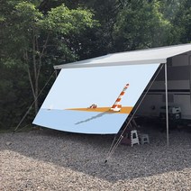 ⊙♭한정판매◎ 감성 카라반 등대해변 어닝 사이드월 (P†C♩q), KSuper™ 5.0M (심지5mm)_KSP™