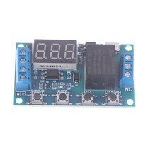 1PC 6-30V 릴레이 모듈 스위치 트리거 시간 지연 회로 타이머 사이클 조절 스위치 검정색 파란색 릴레이 모, 01 BK