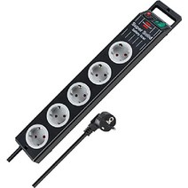 브레넨스툴 멀티탭 슈퍼솔리드소켓 8구 2.5M케이블 블랙그레이 독일, 서지 보호 없음, 검은색, 5배