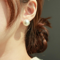 MOOLDN 15MM 화이트펄 왕 진주 귀걸이 한복 악세사리