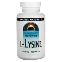 Source Naturals 소스네츄럴 L-Lysine 엘 라이신 1000 mg 100 정 L Lysine HCL 리신 스테아릭애씨드 소르비톨 스테아린산 스테아르산 마그네슘