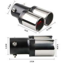 자동차 원형 배기 머플러 팁 듀얼 파이프 크롬 트림 수정된 배기 팁 테일 파이프 1 개, straight