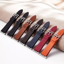 크란채 프랑스 명품 바레니아가죽 애플워치호환 가죽스트랩, 42-44-45mm, 레드