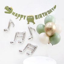 생일파티 데코세트 / 홈파티 파티용품 가랜드 무지개 레인보우 풍선 유니크 패키지, 유칼립 공룡 생일파티 데코세트