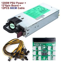 테스트 1200W PSU 전원 공급 장치 + HP 서버 브레이크 아웃 보드 50cm / 60cm 6pin 8 핀 케이블 DL580G5 마이닝 세트, 22 12PCS 60CM 12P Set