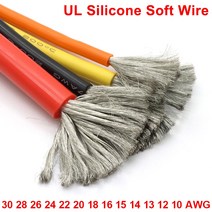 1M/5M 내열 케이블 30 28 26 24 22 20 18 16 15 14 13 12 10 AWG 울트라 소프트 실리콘 와이어 고온 플렉, 02 1 Meter_09 15AWG, 09 주황색