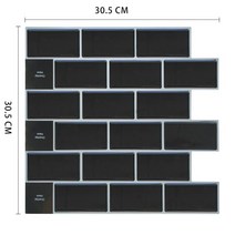 폴리싱타일 Self Adhesive Kitchen Waterproof Vinyl Mosaic Peel and Stick backsplash Wall Sticker Tiles, [02] 10pieces, [10] MSOBW58