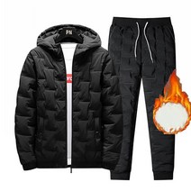 후드 집업 깔깔이 (세트) 패딩 점퍼 바지 빅사이즈 누빔 내피 솜 경량 방한복