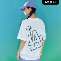 MLB 베이직 메가로고 오버핏 반팔 티셔츠 LA (White) 204045