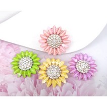 반짝반짝 해바라기볼마커4개 큐빅 골프 소품 악세사리 양면 자석 모자클립 머니클립 라운딩준비물 볼마크 버디나비, 해바라기4개세트