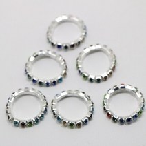 토우링 발가락 반지 여성용 1 열 크리스탈 반지 라인석 조절 가능한 스트레치 발 발가락 결혼 보석 선물