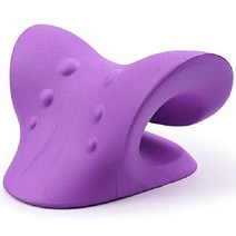 목 및 어깨 이완기 TMJ 통증 완화 경추 정렬을 위한 견인 장치 카이로프랙틱 필로우 넥 들것(파란색), 보라