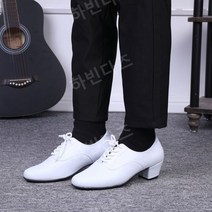 모던화 무대 춤 째즈 살사 가죽 남자신발 굽 왈츠 탱고화 학원 댄스교실, 화이트 4.5 cm, 40 (250mm)