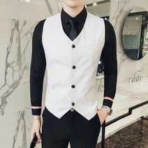 남성 정장조끼 예복 양복 비지니스 크롭 슬림
