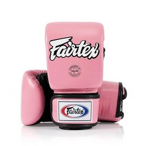 Fairtex 무에타이 백 장갑 TGO3 - 슈퍼 스파링 백 장갑 - 오픈 엄지 - 핑크/블랙 XL, Pink/black