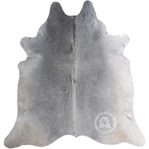 정품 그레이 소가죽 러그 XL 6 x 7-8 피트 180 240 cm