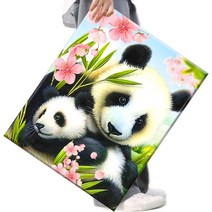 FASEN 액자 캔버스형보석십자수 DIY세트 라운드 비즈 40 X 50cm, FSE89.판다