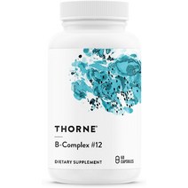 쏜리서치 Thorne B-Complex 12 - 활성 B12 및 엽산 함유 비타민 B 복합물 60 캡슐, 기본