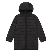 에꼴리에 여아 경량 후드 웰론 패딩 롱점퍼 18D0152 BK