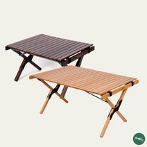 백패킹 캠핑식탁 캠핑 우드 롤테이블 60cm 우드베이지