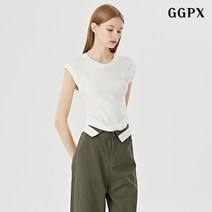 GGPX 심플 라운드넥 슬림핏 비스코스 반팔 니트 GOAKT013D
