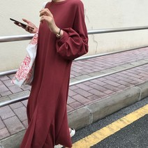 드레스날다 감성가득 퍼프소매 플레어 롱 원피스 mops1066