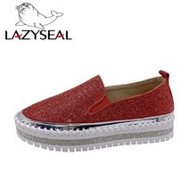 다이아몬드 스팽글 플랫 블링 여성 신발 라인스톤 캐주얼 가죽슬립온 플랫폼 슈즈 560091