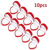 피규어장식장 투명아크릴 계단식 조명 쇼케이스 1-10pcs 링 상자 벨벳 레드 하트, 빨간 전자
