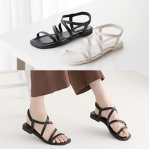 벨루치슈즈 여성 베이직 글래디에이터 스트랩 밴딩 굽낮은 샌들 1.5cm 2컬러