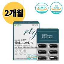식약처인정 기능성원료 기억력걱정 혈행개선을 위한 건강기능식품 흡수가용이한 브레인 알티지오메가3리 rtg 은행잎 징코플라보노이드 징코라이드 빌로발라이드 알튀지오메가3 개별ptp포장, 2박스