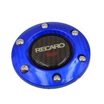 클락션 크락션 경음기 RECARO-RALLIART 탄소 섬유 레이싱카 스포츠 스티어링 휠 경적 버튼 자동차 경주용, 05 RECARO Blue Edge