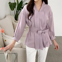 허리 리본 블라우스 1094950BLOUSE 쉬폰블라우스 블랙 Black 크림 Cream 먹곤색 Dark navy 핑크라벤더 Pin