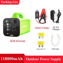 차량용 캠핑 냉장고 이동식 220 볼트 300 와트 비상 발전기 118000mAh 휴대용 전원 스테이션 자동차 점프, 02 220V-300W-118000mAH