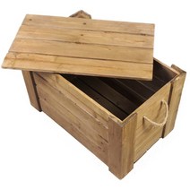 직사각형 우드 나무 수납장 보관함, 직사각형 52x32x32cm, 목재 색상