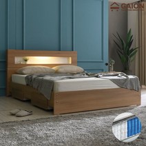 [가이온] 애니 서랍형 LED 침대 Q 7존 포켓매트리스