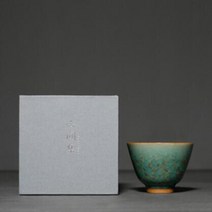 전통 찻잔 보이차 말차 다완 정호 개완 막사발 찾잔 85ML 유약 녹색 착색 복고풍, b