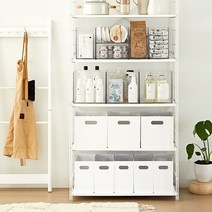 한샘 스페이스빌더 슬림핏 수납바스켓 스퀘어형, 넓은 바스켓(18L), (J)화이트(J)