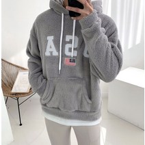 남녀공용 오버핏 부드러운 양면 양털 USA 후드 티셔츠(4color)