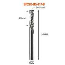 밀링공구 압축 밀링 커터 목공 업 앰프 다운 컷 두 개의 플루트 나선형 카바이드 밀링, sp2fc-d5.0-l17