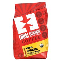 EQUAL EXCHANGE 유기농 커피 프렌치 로스팅 통원두, 10 온스