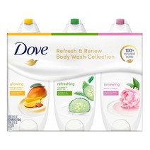 도브 바디워시 세트 큐컴버 망고 피오니 로즈 Dove Refresh Renew Body Wash 각24oz 709ml 3팩