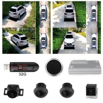 어라운드뷰 카메라 슈퍼 DVR 시스템 조감도 파노라마 4 사이드 미러 설치 360도 3D, 32G USB가 있는 3DP-1