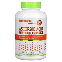 NutriBiotic Immunity 아스코르브산(바이오플라보노이드 함유) 결정질 분말 227g(8oz), 2267.96 g