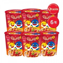 농심태경 핑크퐁 아기상어 떡볶이 매콤달콤 순한맛 116g 6개
