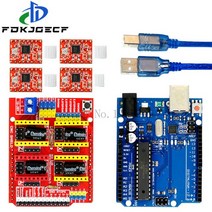 CNC 방패 V3 조각 기계 3D 인쇄 4 개 A4988 DRV8825 드라이버 확장 보드Arduino UNO R3 30cm USB 케이블 376eEA2b5, 03 Red A4988 Kit