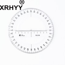 각도기 디지털각도기 문구사이트XRHYY 투명 원형 360 도 각도기 측정 도구 그리기 눈금자 편지지 (15CM), 한개옵션0