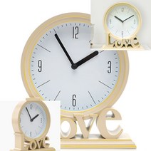 LOVE 탁상시계(베이지) 브라운탁상시계 예쁜탁상시계 빈티지벽시계